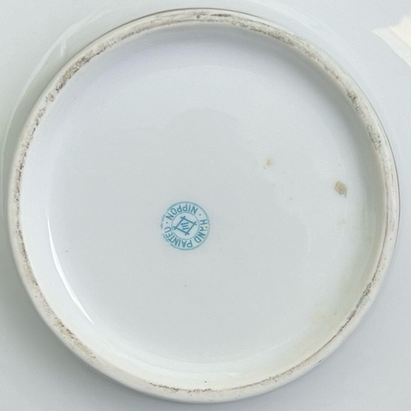 Nippon • Vintage Hand Painted Victory White Crane Egret Bird Footed Bowl Dish - Picture 10 of 16